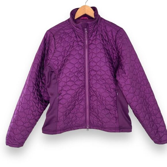 L.L. Bean‎ Fleece Lined Primaloft Jacket Womens Large Purple Quilted Lightweight - Picture 1 of 7